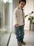 Pantalon en velours côtelé garçon facile à enfiler bleu ardoise+vert sapin 1 - vertbaudet enfant 