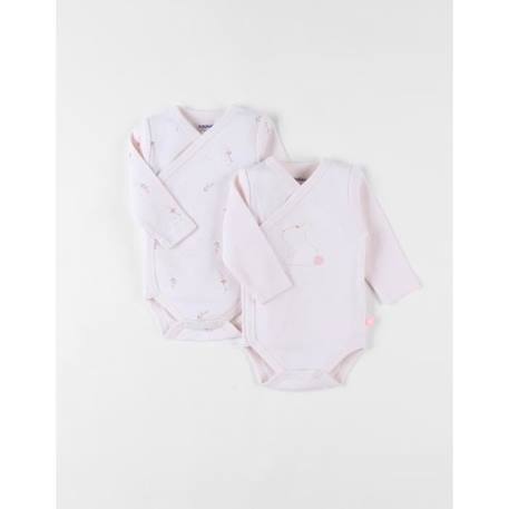 Bébé-Set de 2 bodies léoparde en coton, écru/rose clair