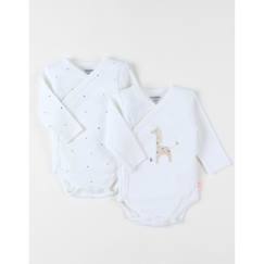 -Ensemble de 2 bodies en coton poudré blanc