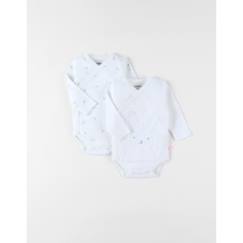 -Ensemble de 2 bodies naissance en coton blanc