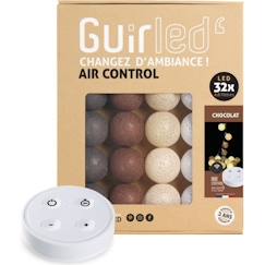 -Guirlande lumineuse boules coton LED USB - Télécommandée -Veilleuse bébé 2h - 4 intensités - 32 boules 3,2m - Chocolat