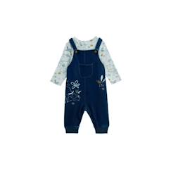 Salopette bébé en jean et t-shirt Blue Family - PETIT BEGUIN - Mixte - Bleu - STANDARD 100 by OEKO-TEX ®  - vertbaudet enfant