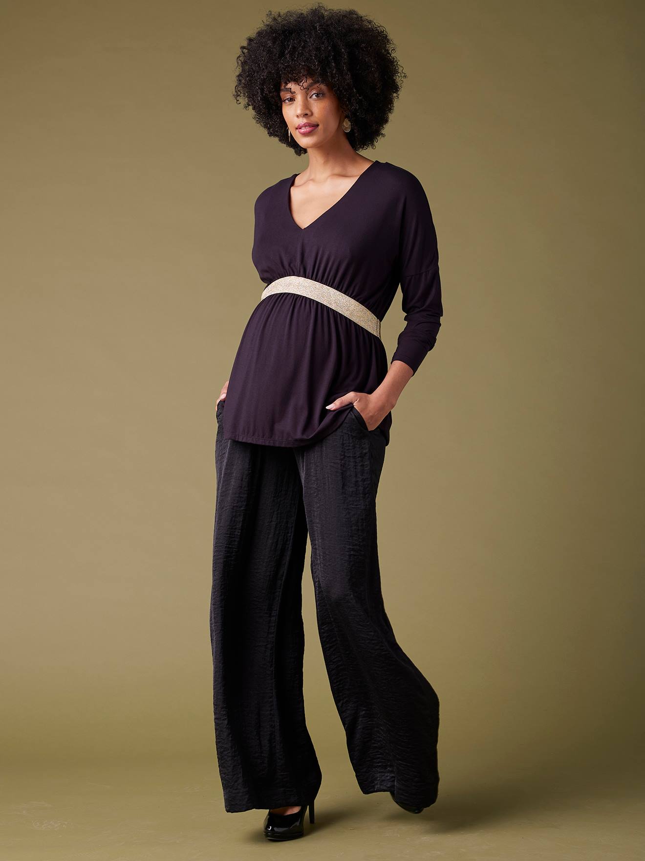 Top de grossesse esprit blouse Felicie noir