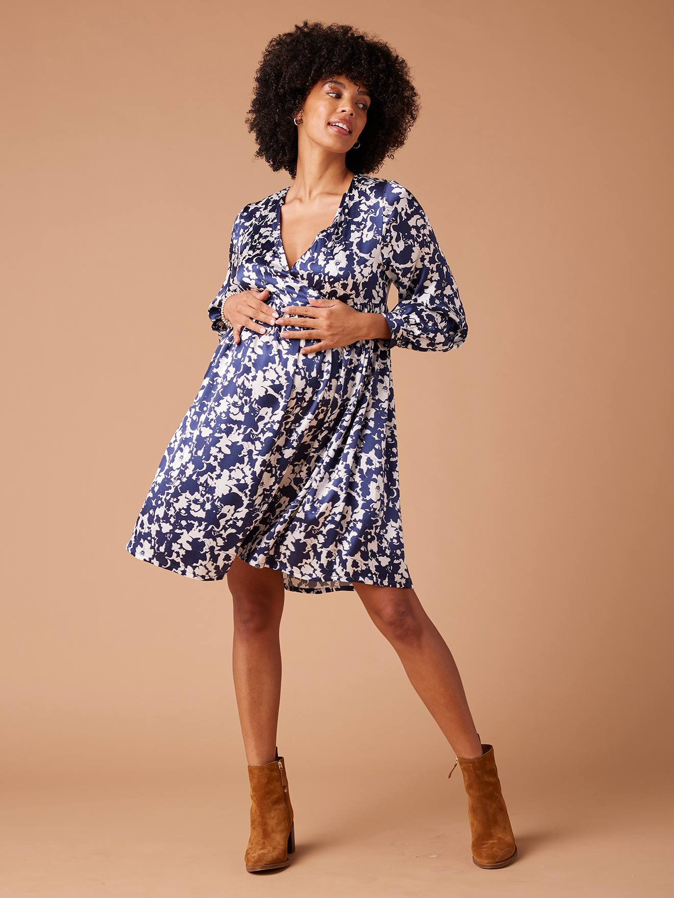 Robe de grossesse fleurs camouflage marine