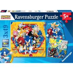 Jouet-Jeux éducatifs-Puzzles-Ravensburger-Puzzles 3x49 pièces - Les aventures de Sonic-4005555011330-A partir de 5 ans