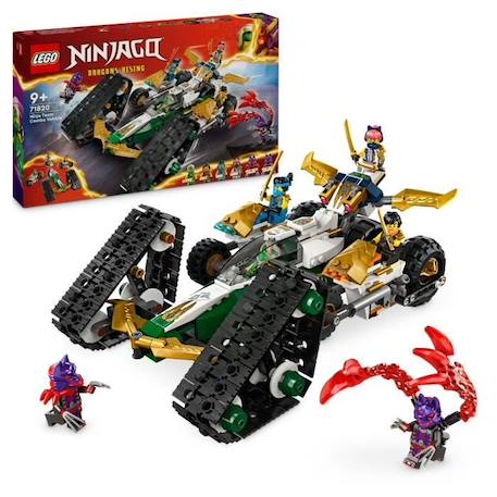 LEGO® NINJAGO® 71820 Le véhicule combiné de l’équipe des ninjas - Planeur, bolide ou motos NOIR 1 - vertbaudet enfant 