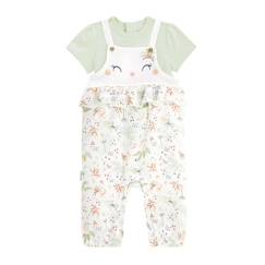 Ensemble salopette bébé en gaze de coton et t-shirt Petit Paradis  - vertbaudet enfant