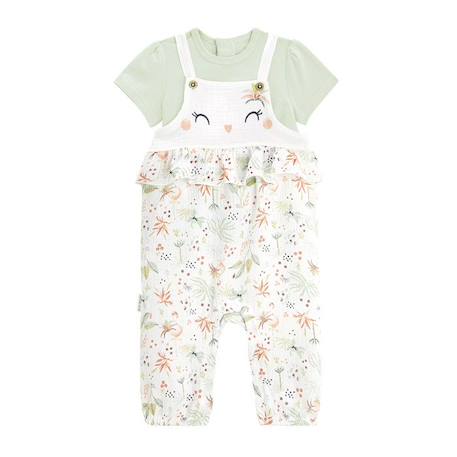 Ensemble salopette bébé en gaze de coton et t-shirt Petit Paradis  - vertbaudet enfant