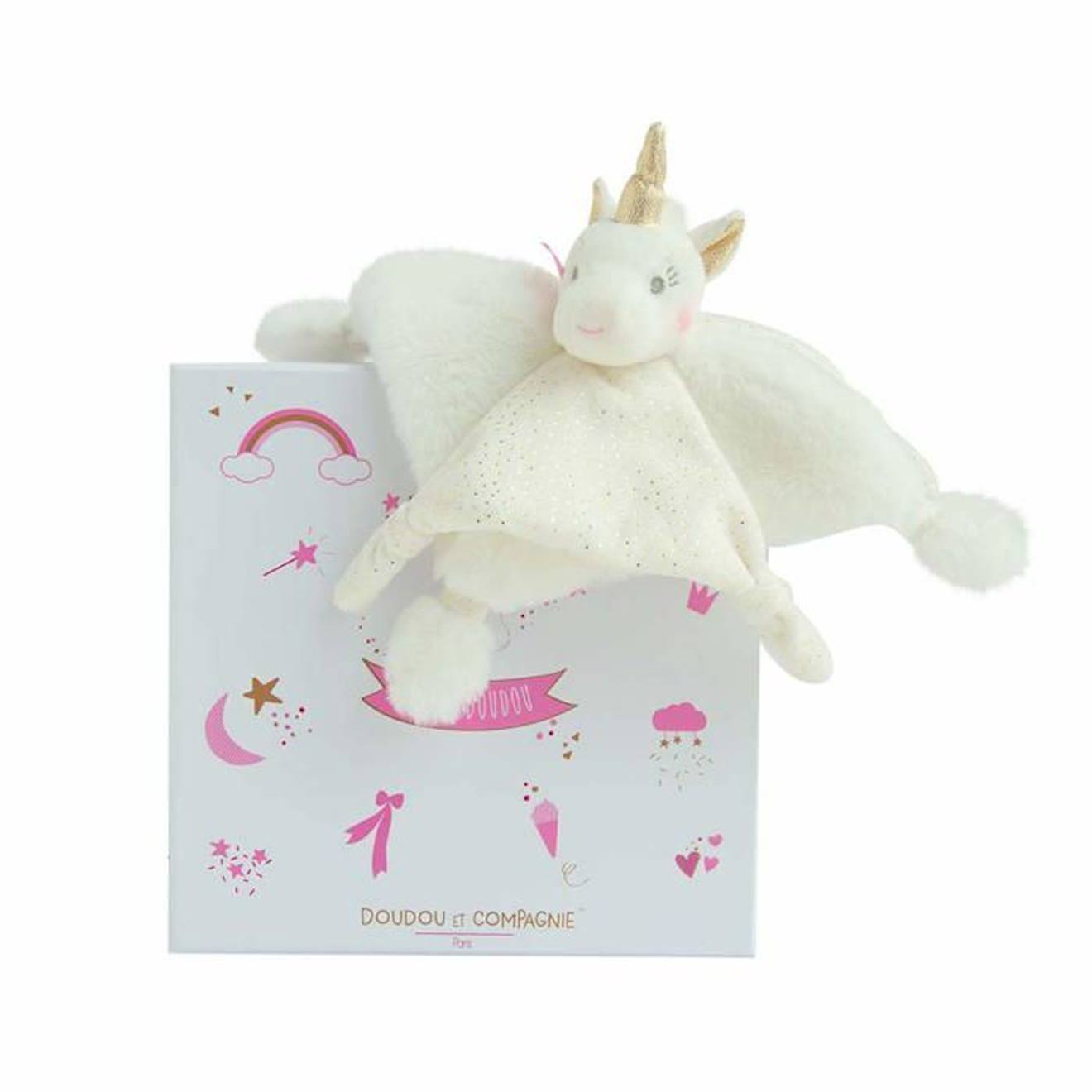 Doudou et Compagnie - Doudou - Doudou Et Compagnie - Licorne Or 22 Cm - Enfant - Fille - Blanc Blanc