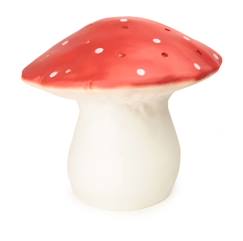 Linge de maison et décoration-Décoration-Lampe à poser / Veilleuse LED Grand Champignon Rouge H30cm - EGMONT TOYS - Enfant - Mixte - Plastique - Rouge