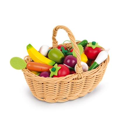 Janod - Panier de 24 fruits et légumes - JURATOYS BEIGE 1 - vertbaudet enfant 