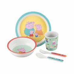 Puériculture-Coffret repas Peppa Pig Petit Jour Paris Multicolore - PETIT JOUR - Coffret repas - Jaune - Melamine - 6 mois