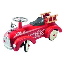 Jouet-Porteur Voiture de pompiers - GOKI - Rouge - Métal et plastique - A partir de 1 an