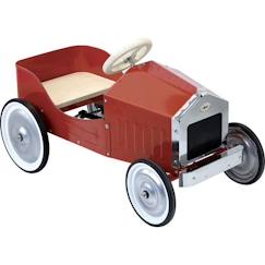 Jouet-Porteur enfant - VILAC - Grande voiture rouge - Métal et bois naturel - À partir de 3 ans