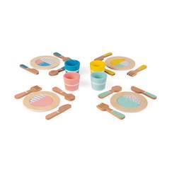 Jouet-Dinette en Bois - JANOD - Jeu d'imitation pour Enfant - Set de 20 Pièces