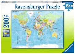 Jouet-Ravensburger - Puzzle 200 pièces XXL : Carte du Monde