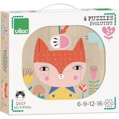 Jouet-Puzzle évolutif en bois Suzy Ultman - Animaux - VILAC - 24 mois - Moins de 100 pièces - Mixte