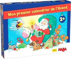 Jouet-HABA - Mon Premier Calendrier de l’Avent - 24 Pièces en Bois, 24 Chapitres à lire et Décor en 3D - Calendrier Noël pour Enfants