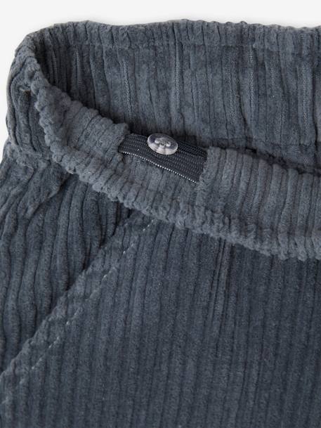 Pantalon en velours côtelé garçon facile à enfiler bleu ardoise+vert sapin 4 - vertbaudet enfant 