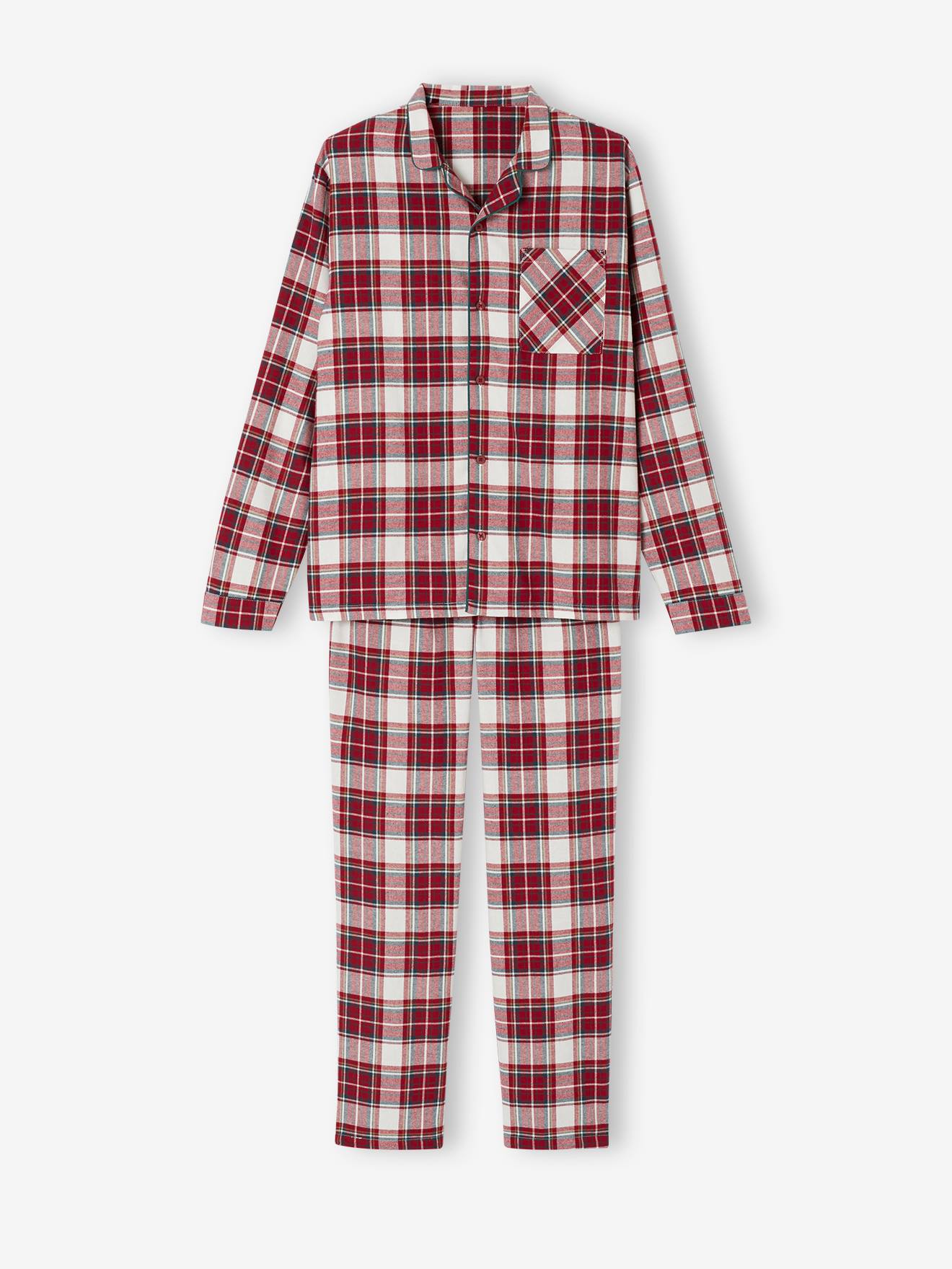Pyjama homme flanelle Noël carreaux rouge