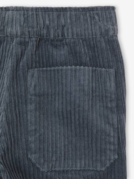 Pantalon en velours côtelé garçon facile à enfiler bleu ardoise+vert sapin 5 - vertbaudet enfant 