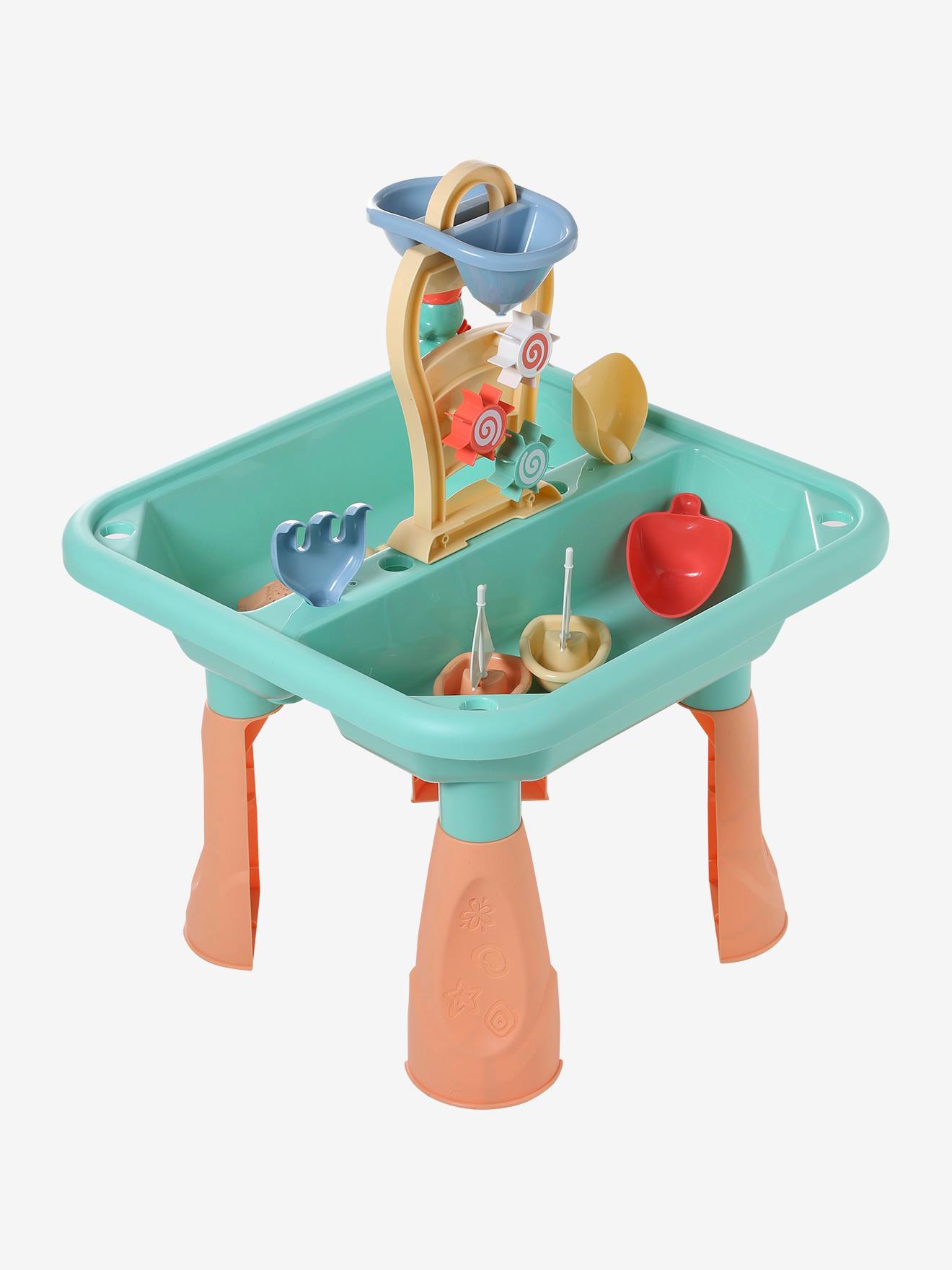 Table de jeu plein air sable et eau multicolore