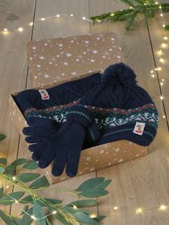 -Coffret Noël Garçon bonnet + snood + gants