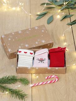 -Coffret de Noël 3 paires de chaussettes bébé fille