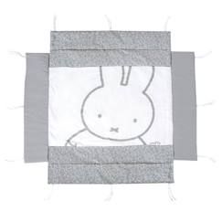 Puériculture-Tapis de Parc Bébé - ROBA - miffy® - Tour de Parc avec Fond et Bords à Motif Lapin - Gris / Blanc