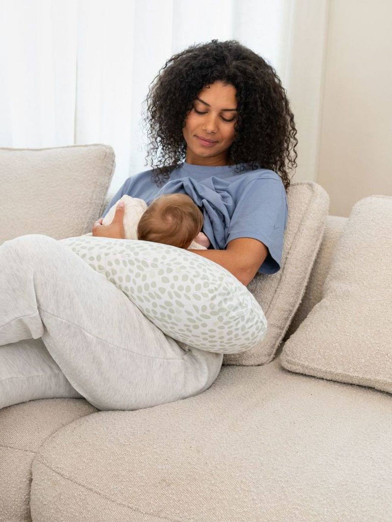 Coussin de grossesse et d'allaitement B.LOVE XXL Oeko-Tex vert (Doomoo) - Couverture