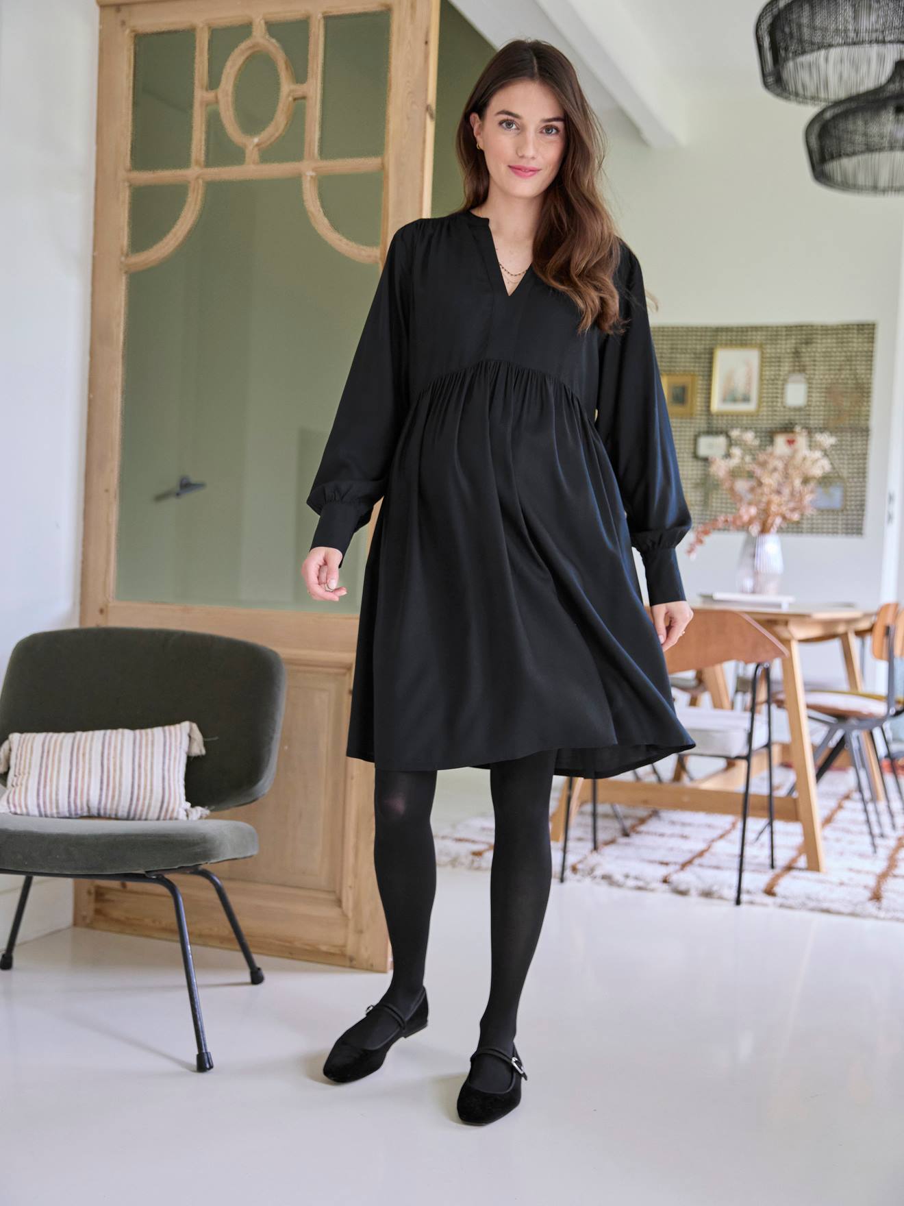 Robe courte de grossesse noir