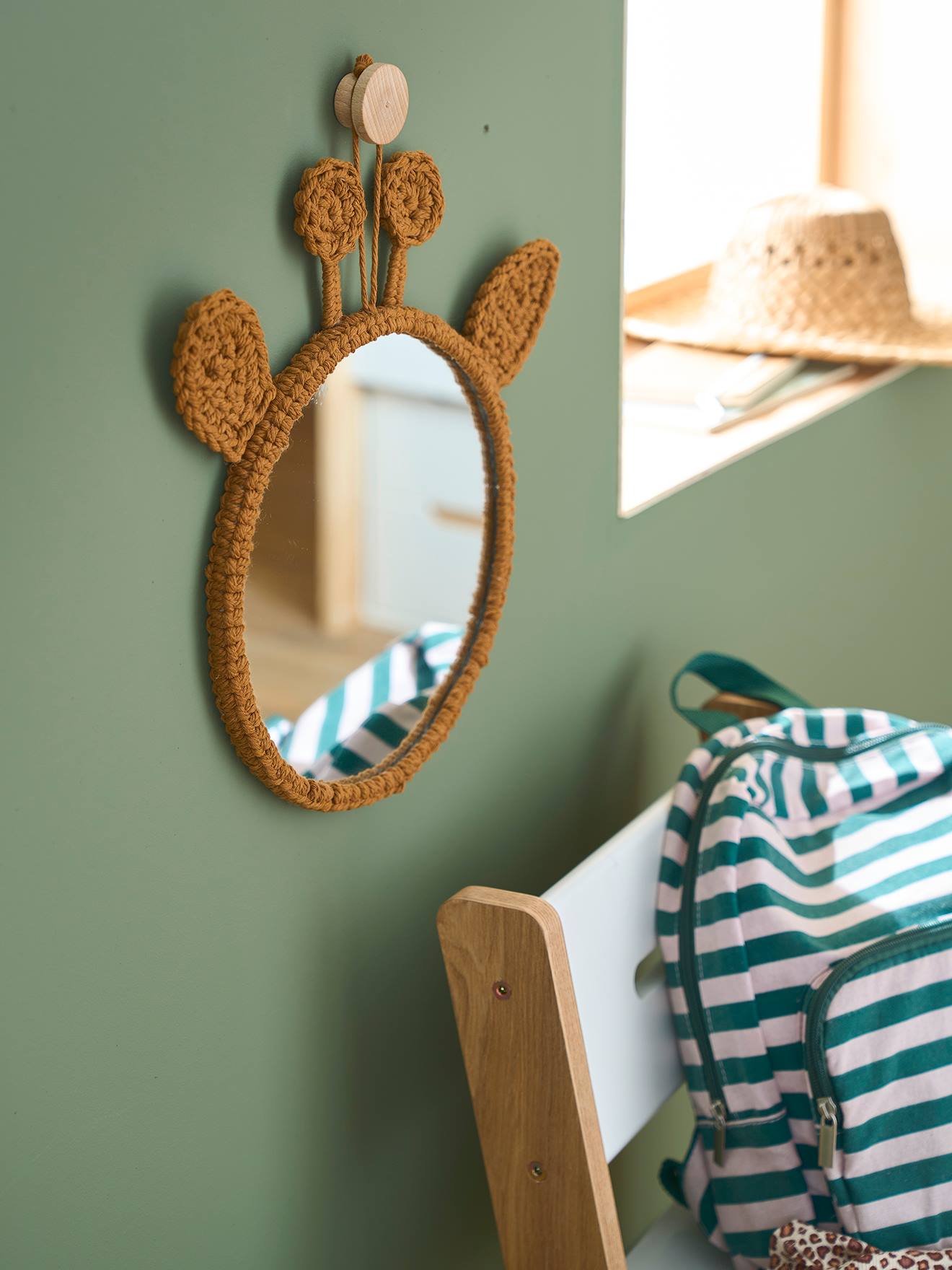 Miroir girafe tricot camel