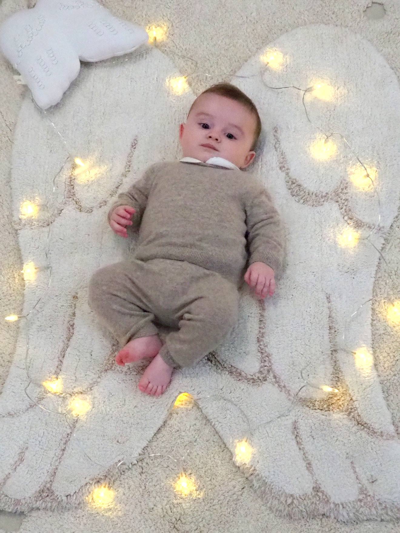 Tapis coton Lavable Mini Ailes D'ange - blanc