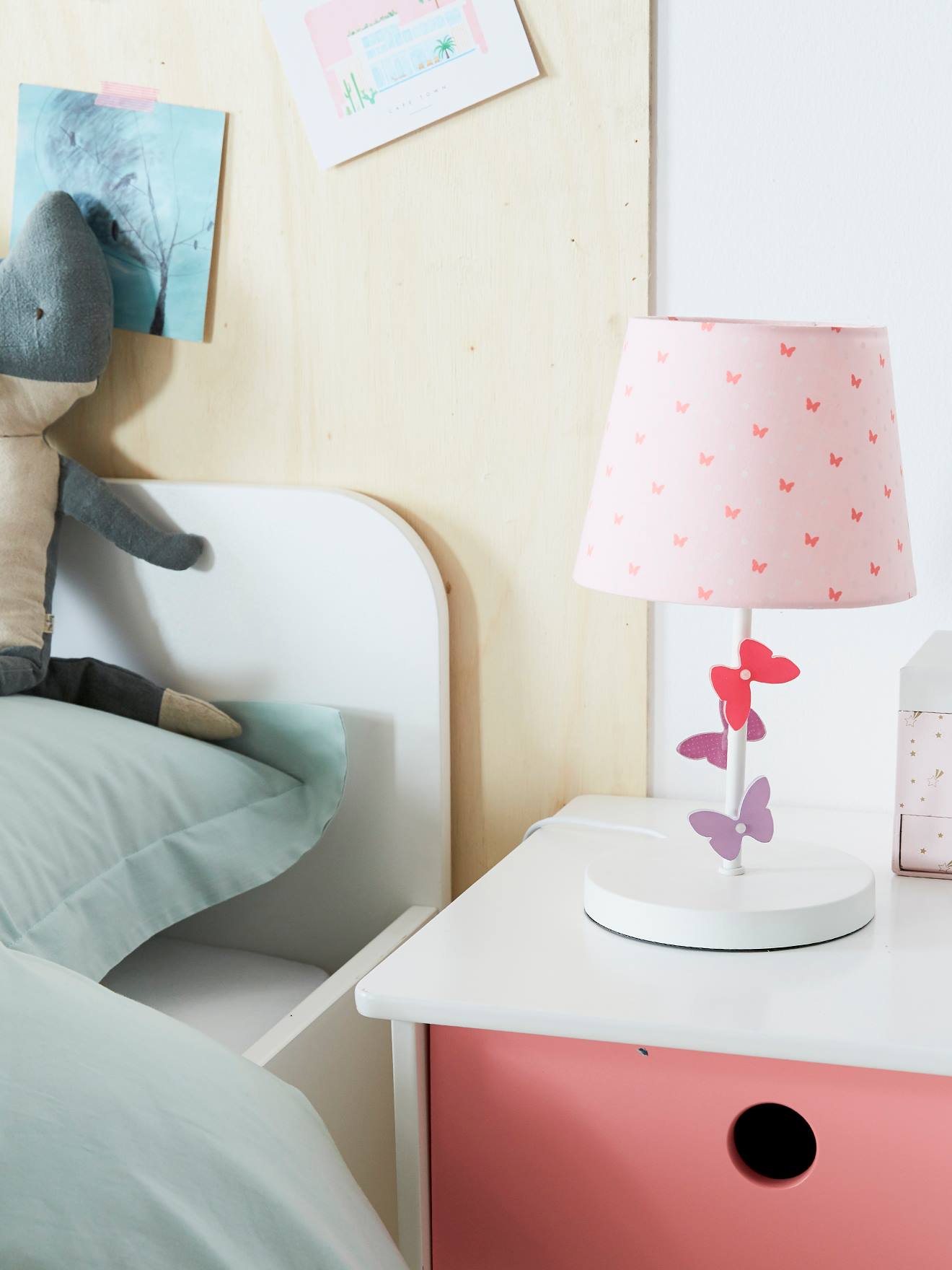 Lampe de chevet Papillons rose