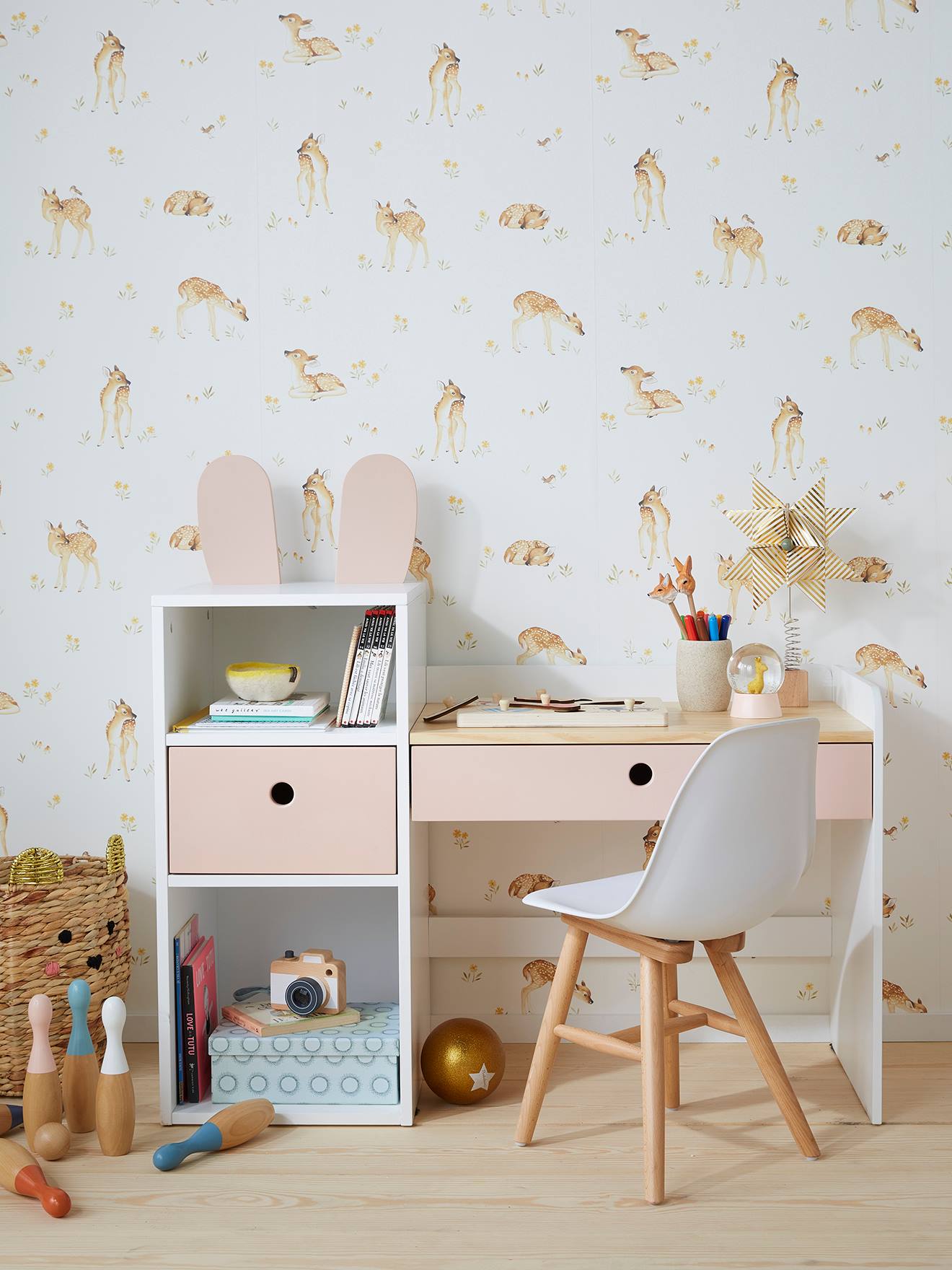 Bureau maternelle BUNNY blanc