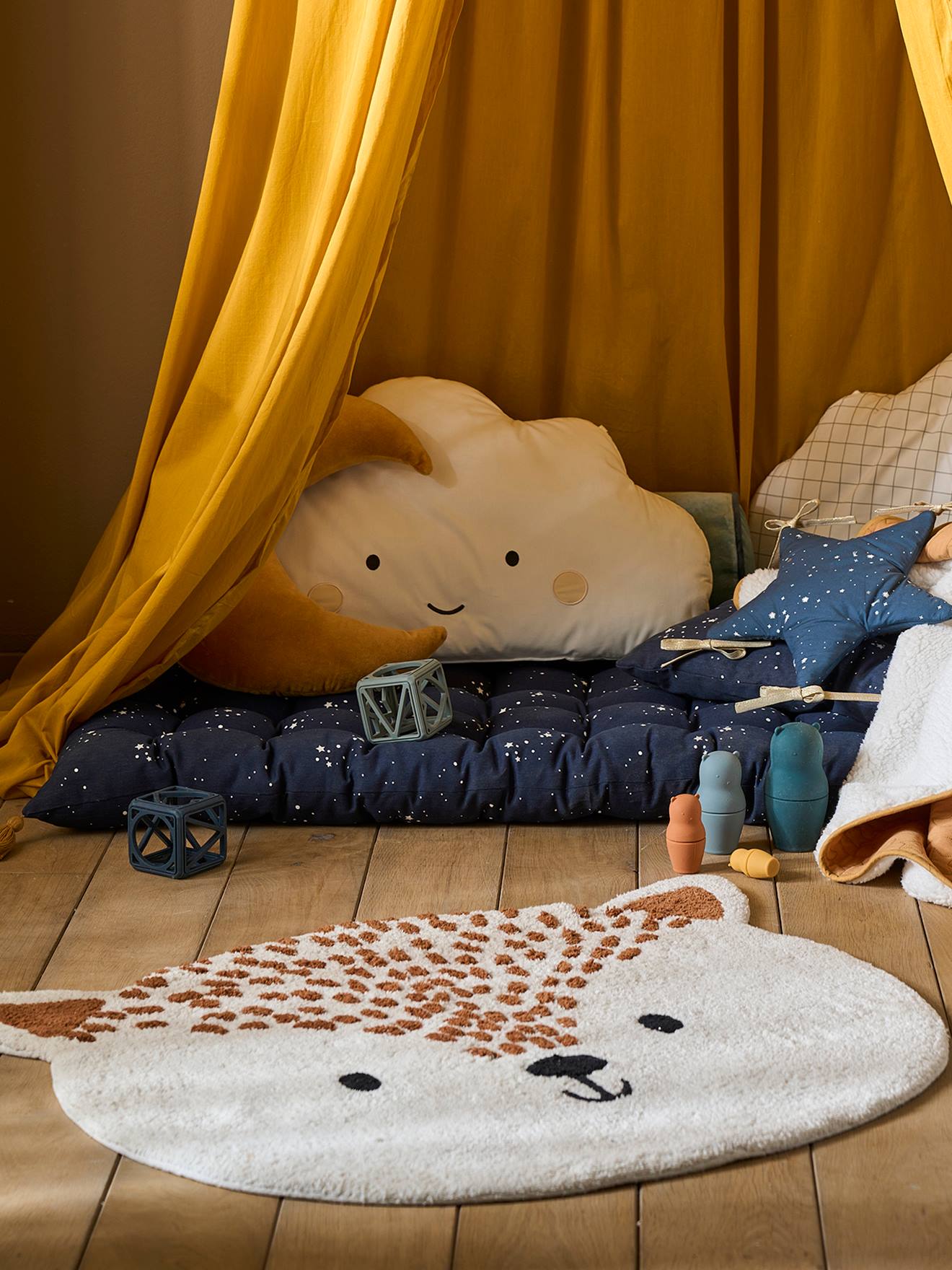 Vertbaudet - Tapis Renard des neiges beige