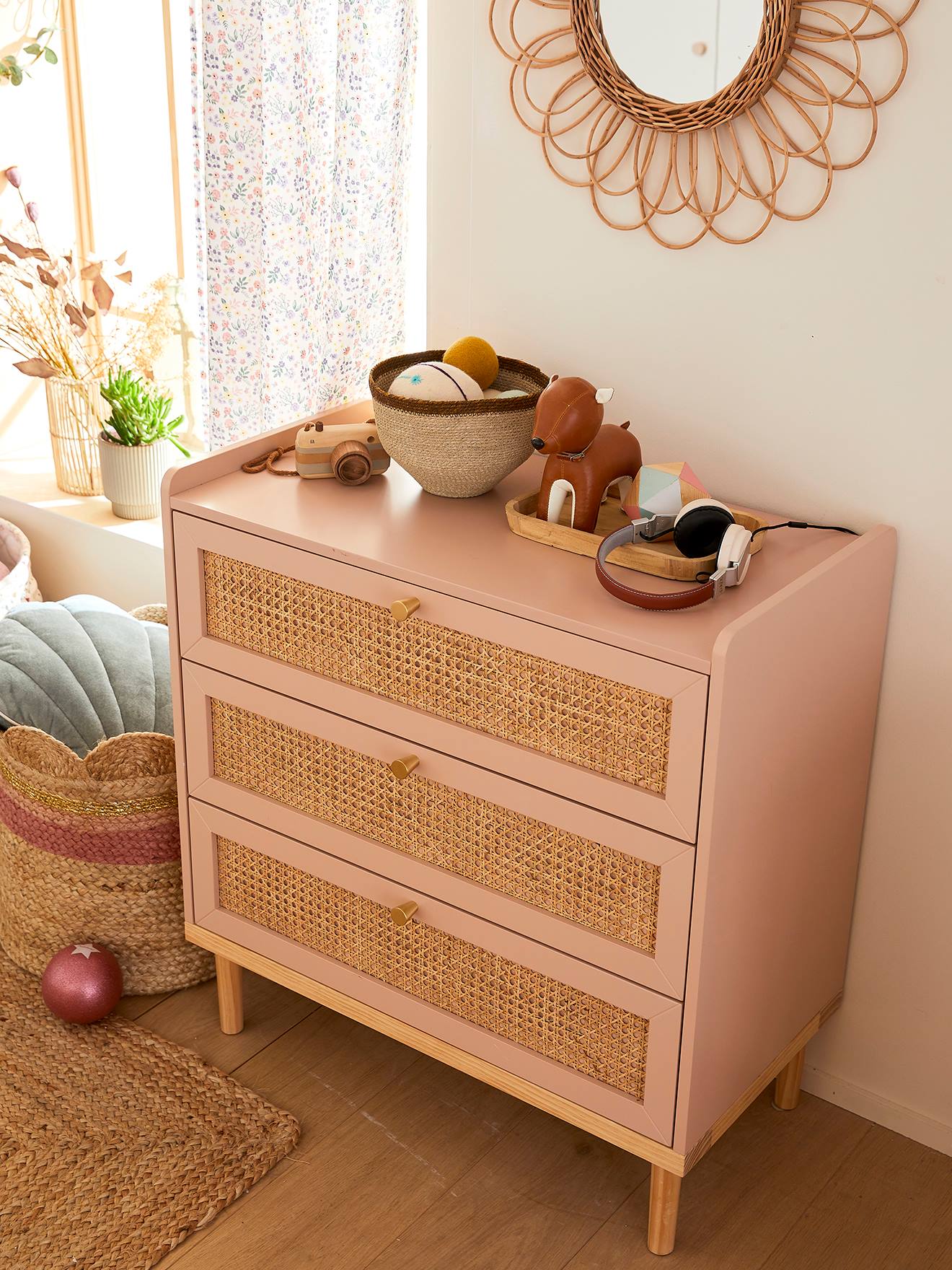 Commode en cannage POÉSIE rose (Vertbaudet) - Image 2