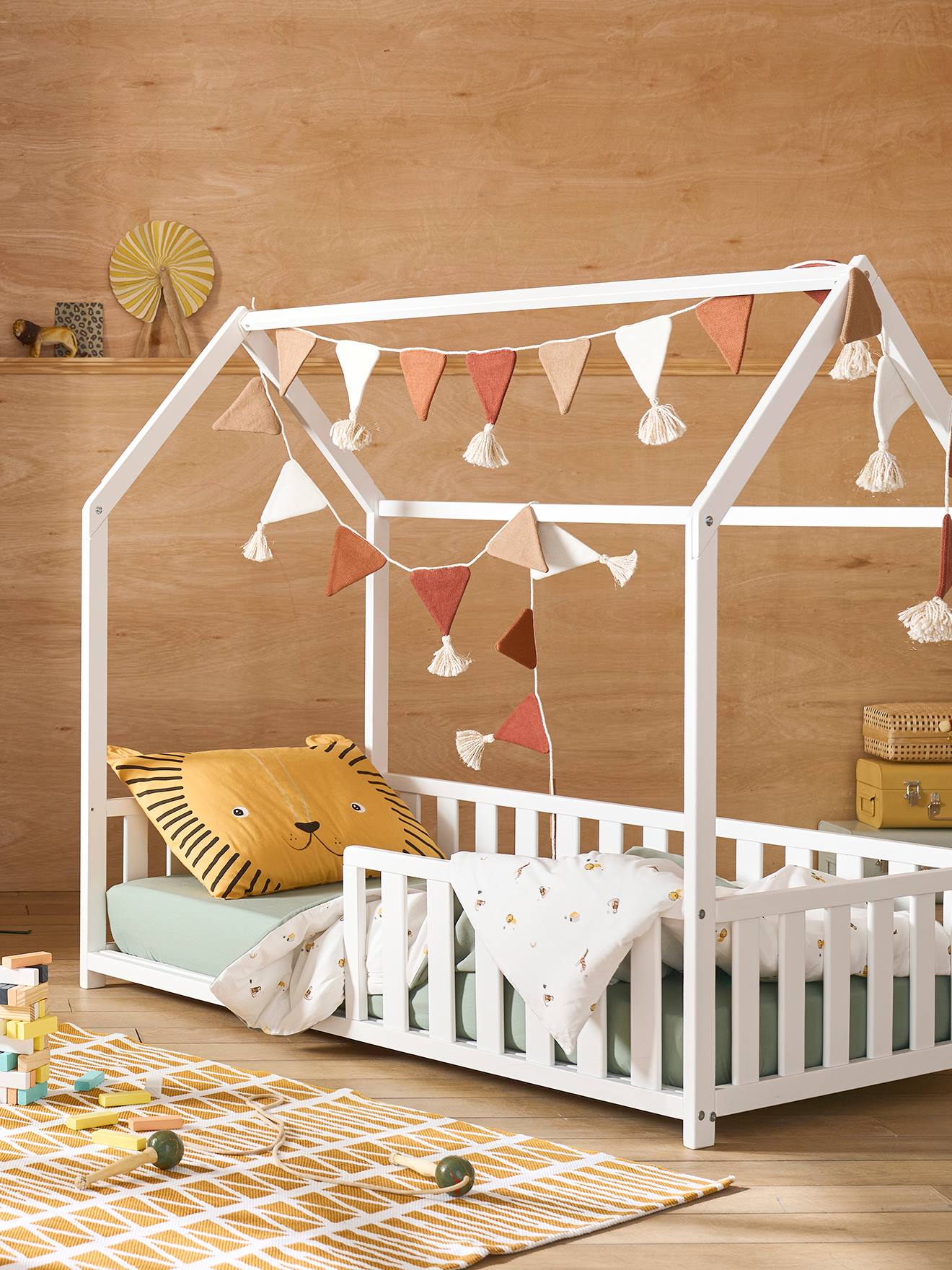 Lit cabane enfant Vertbaudet blanc 70 × 140 cm