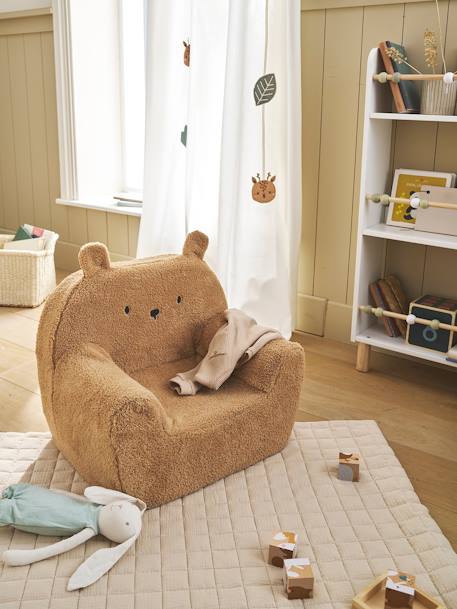 Vertbaudet - Fauteuil en mousse et sherpa Ourson camel