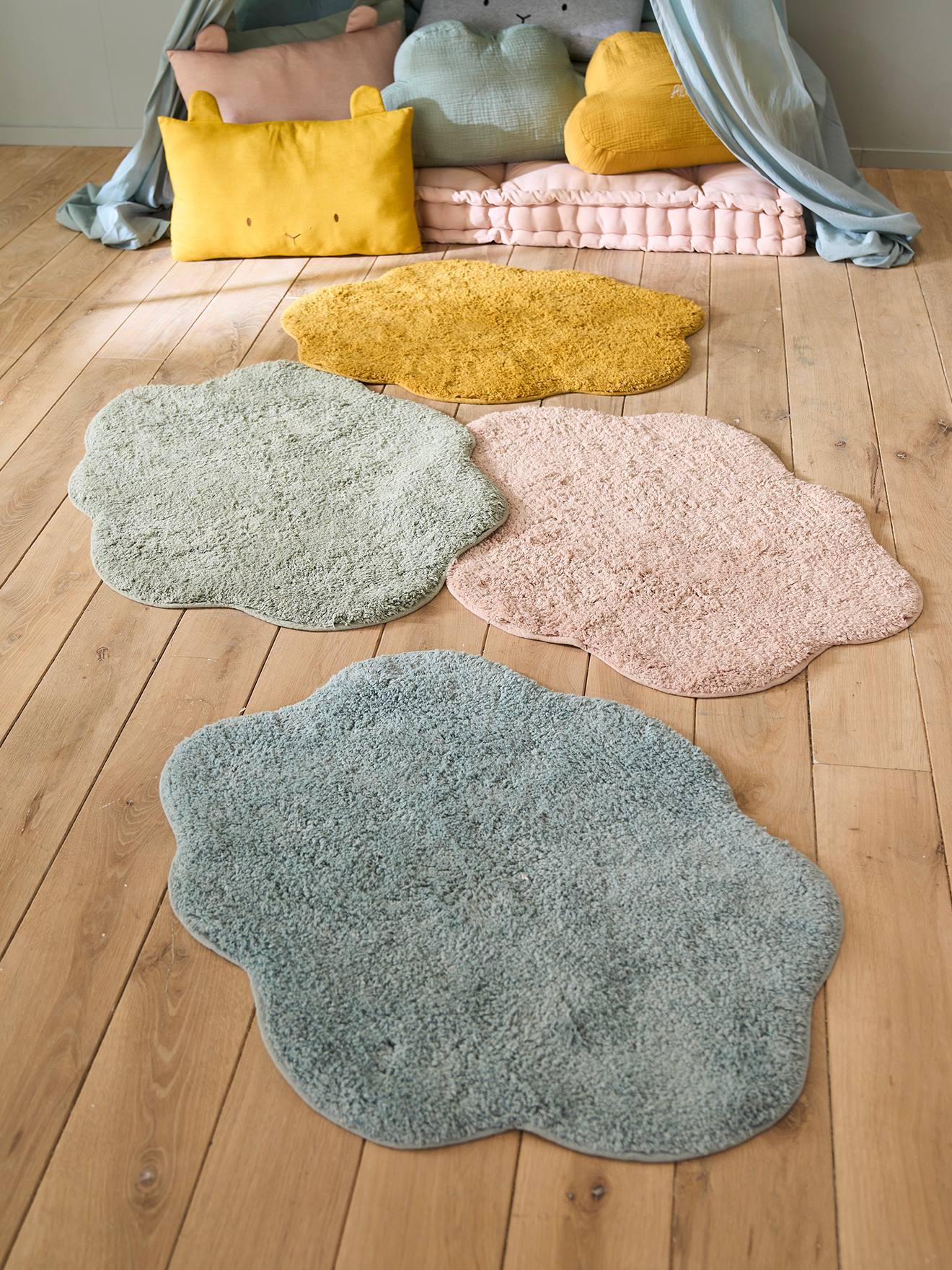 Tapis Nuage éponge moutarde