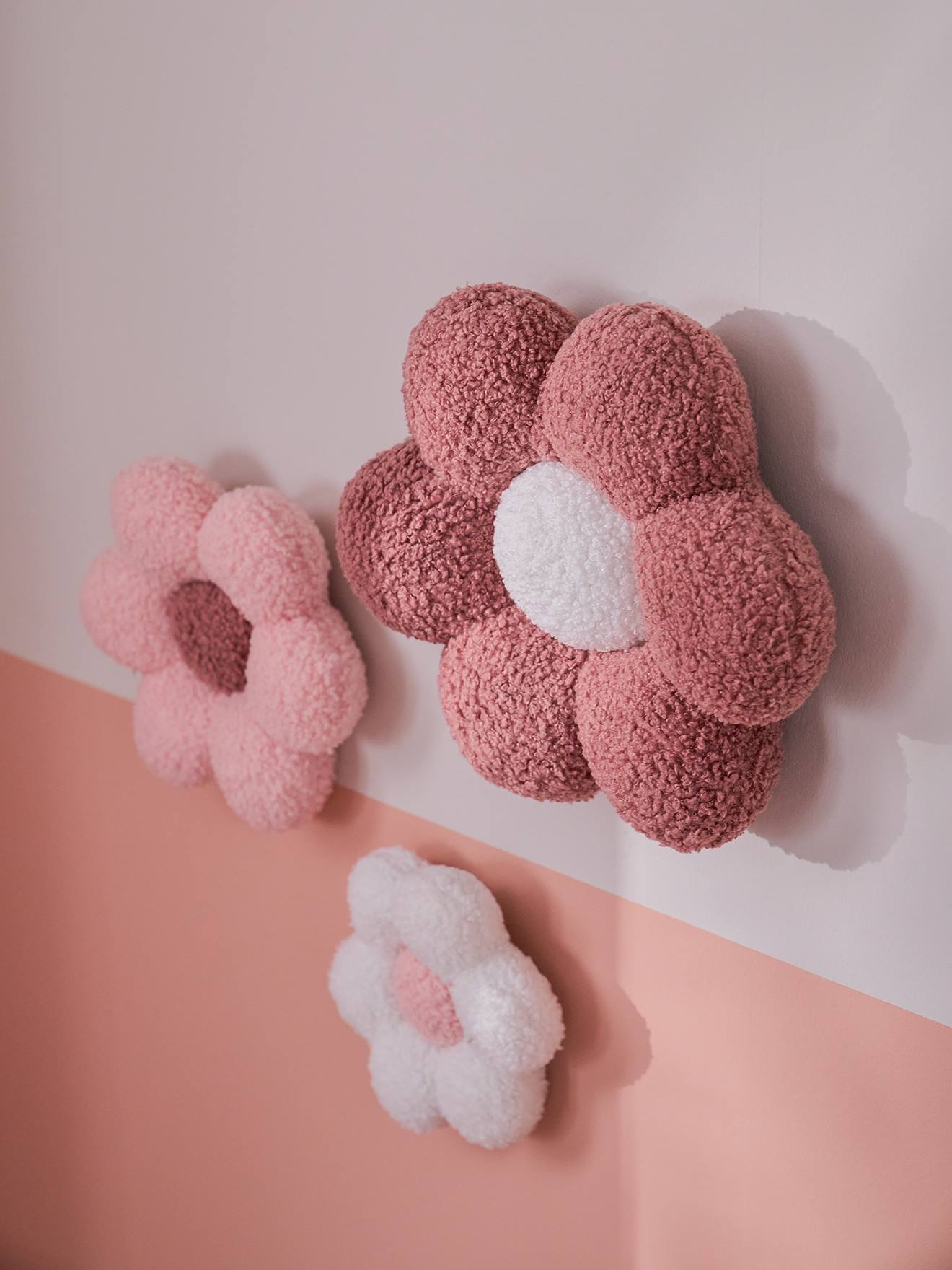 Lot de 3 fleurs bouclette rose imprimé (Vertbaudet) - Image 1