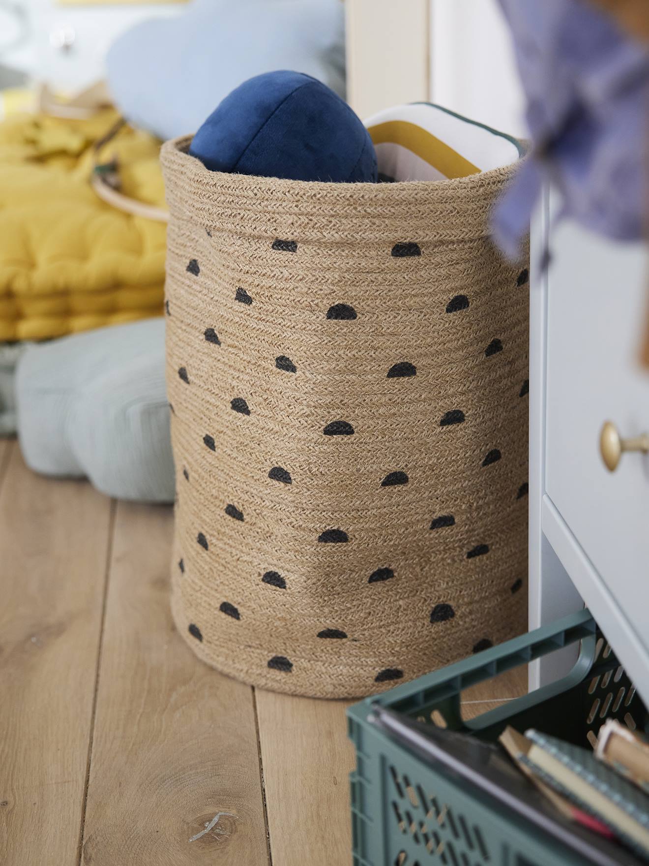 Panier de rangement XL en jute Ethnique naturel