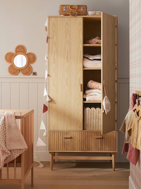 Vertbaudet - Grande armoire 2 portes + tiroir ligne COPENHAGUE bois
