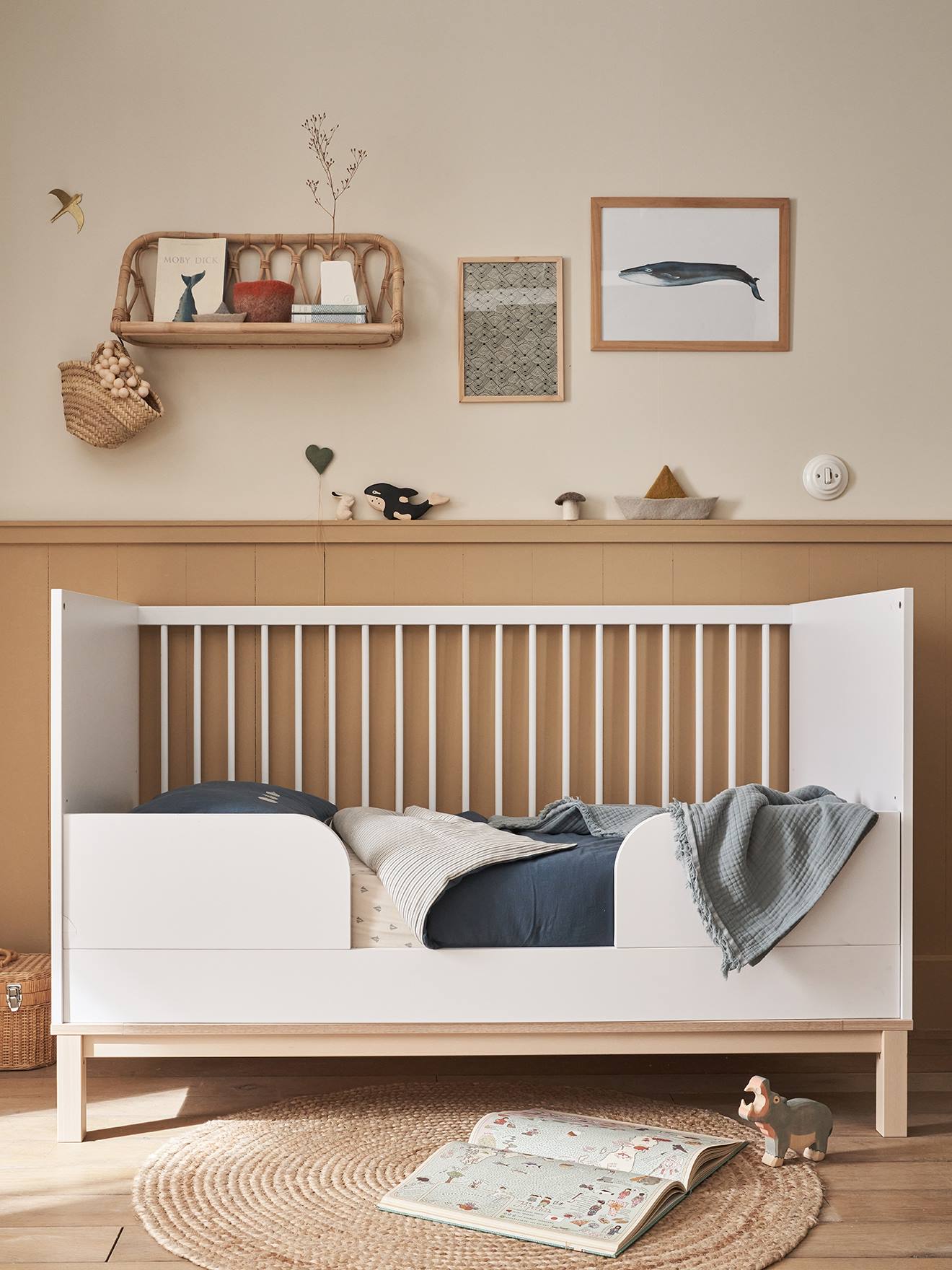 Lit Bébé évolutif 70x140cm COMETE blanc (Vertbaudet) - Image 1