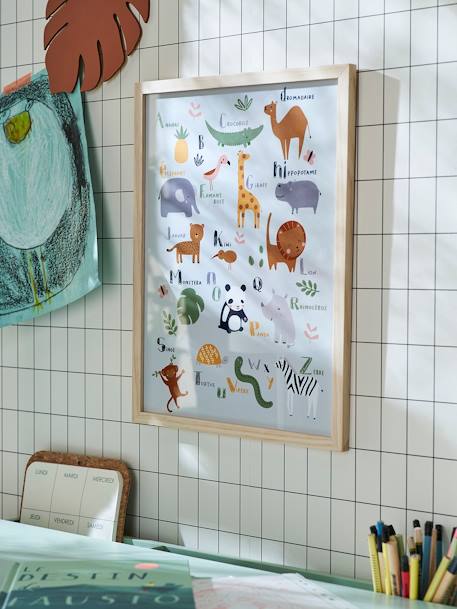 Vertbaudet - Cadre + affiche Abécédaire Jungle multicolore