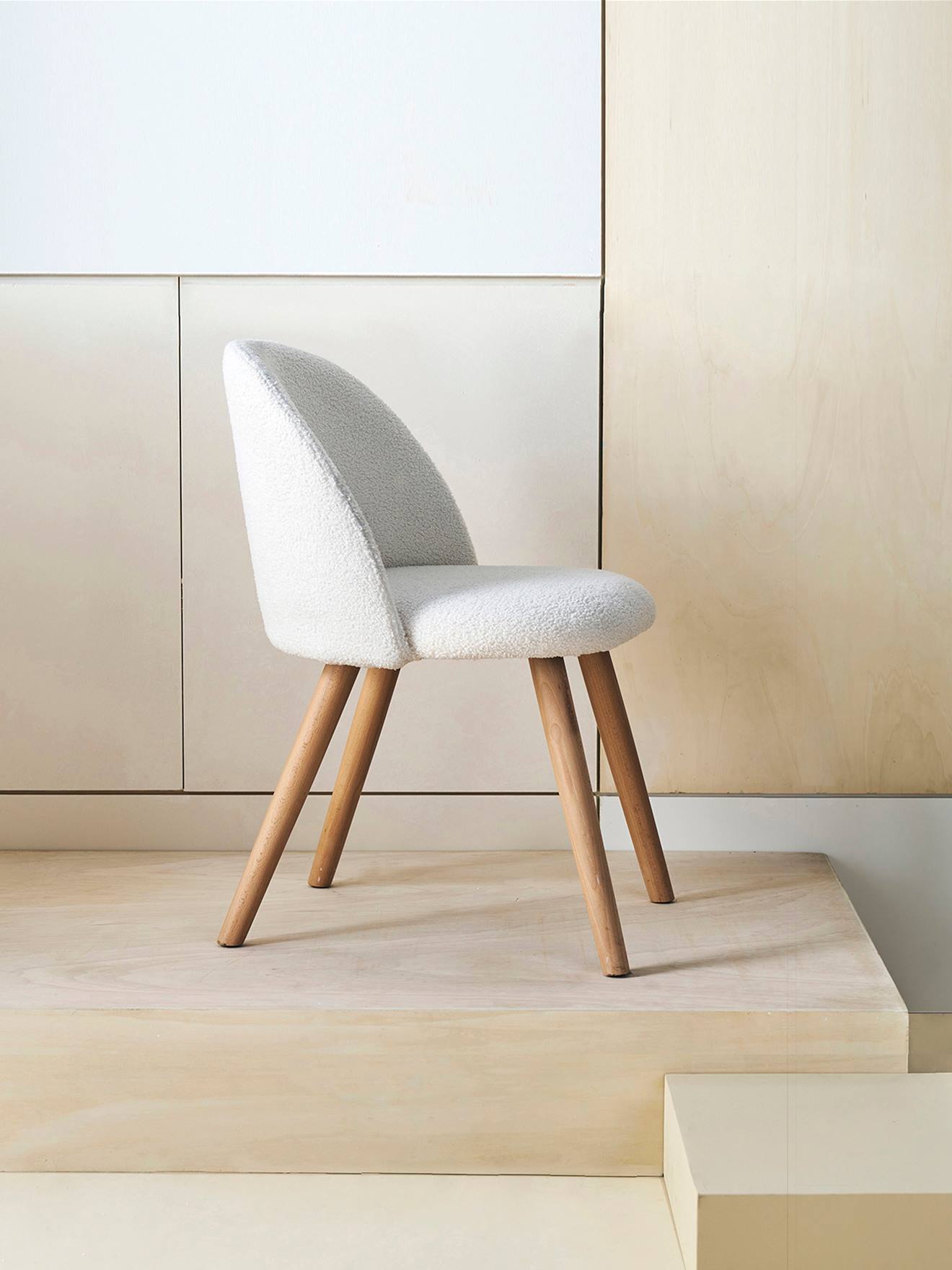 Vertbaudet - Chaise fausse fourrure enfant ivoire