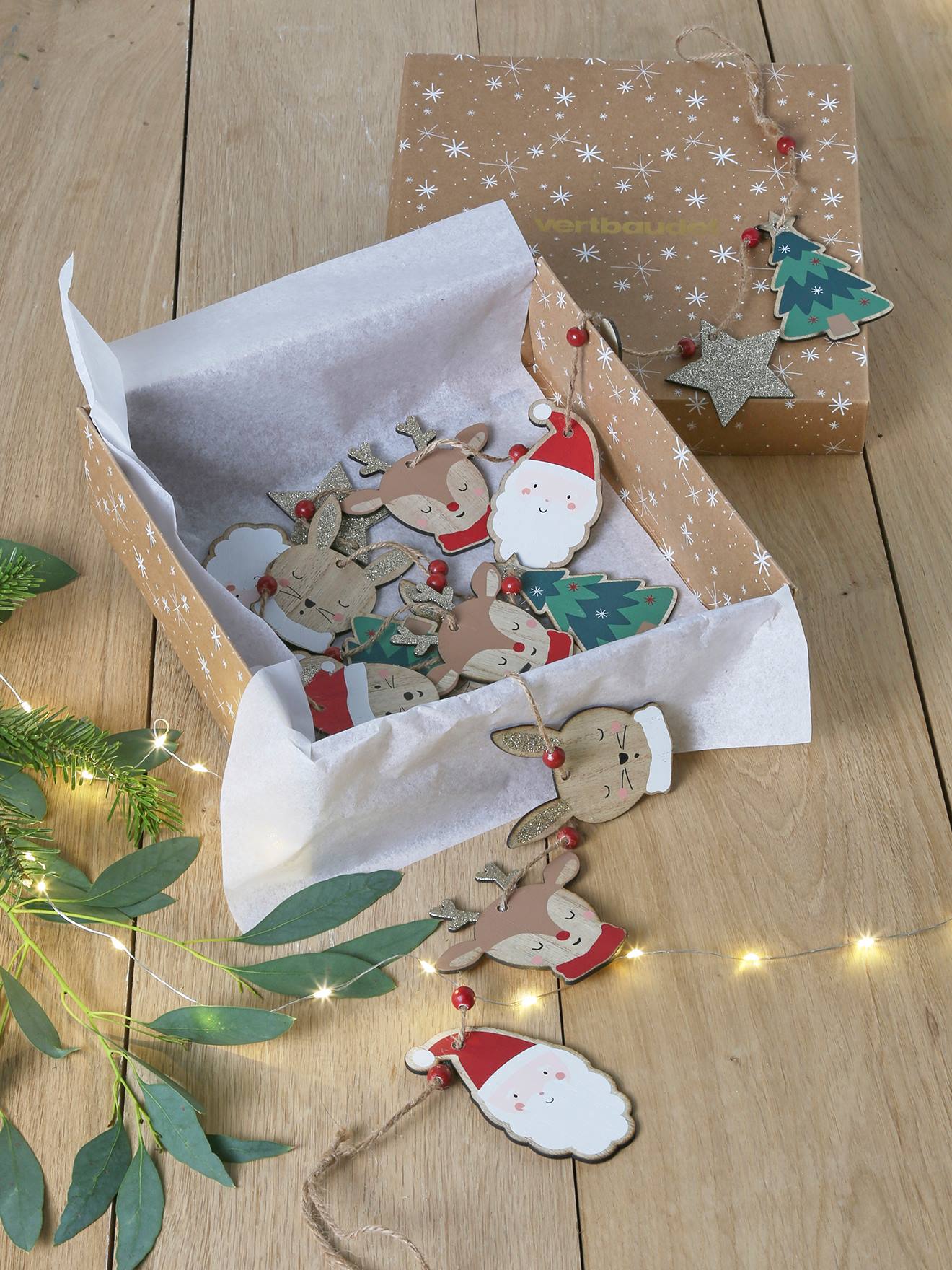 Guirlande en bois Amis du Père Noël bois