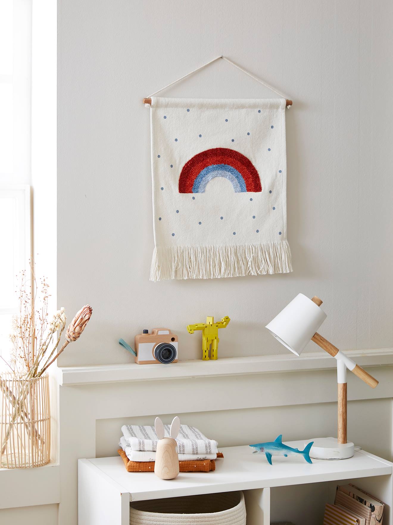Arc-en-ciel mural personnalisable blanc / bleu