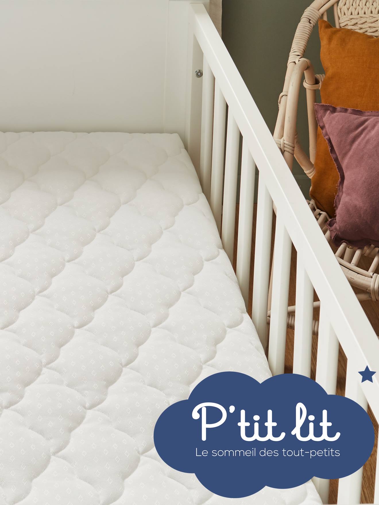 Matelas bébé Climatisé anti-acariens déhoussable blanc (P'Tit Lit) - Image 2