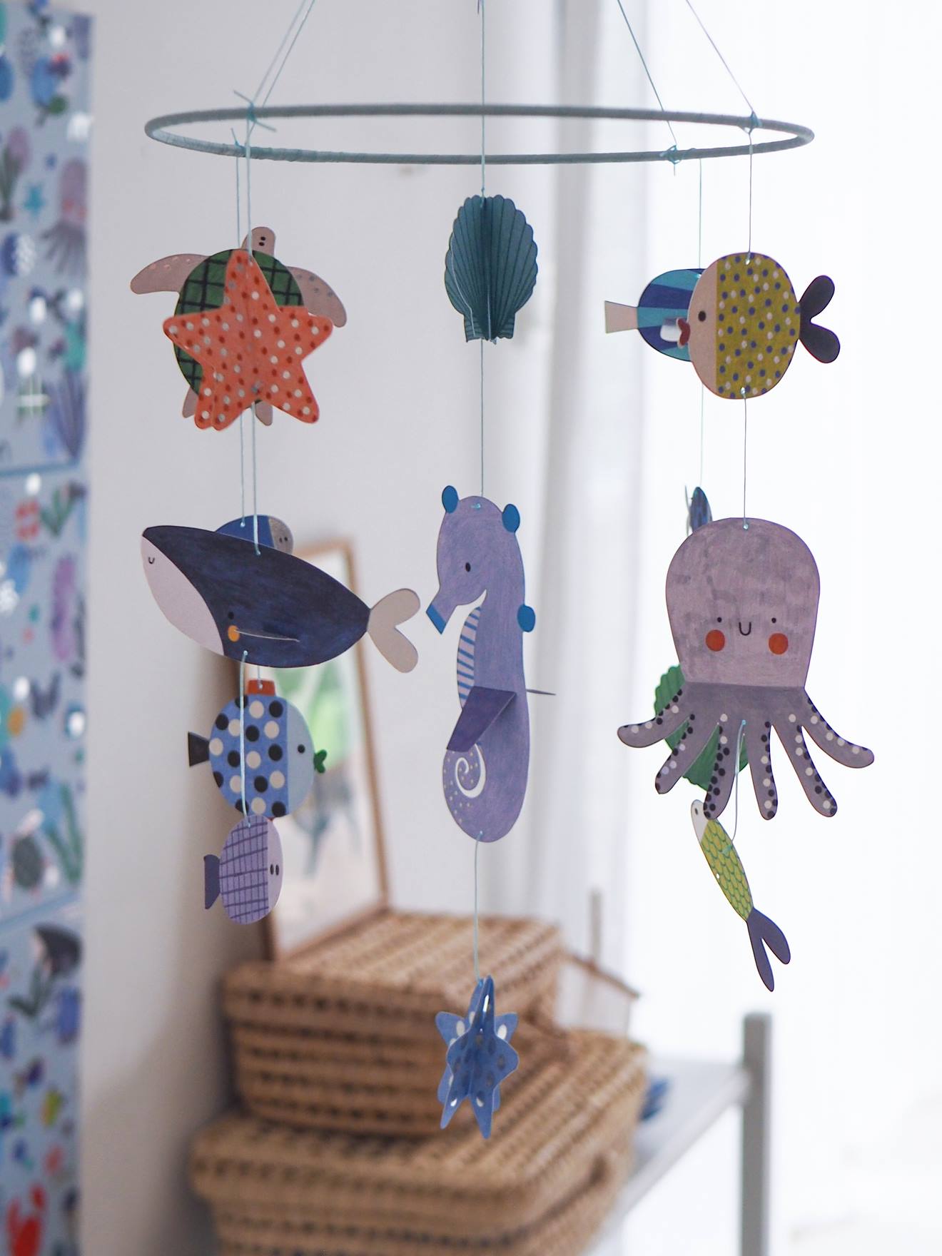 Mobile En Papier Océan - Djeco Bleu